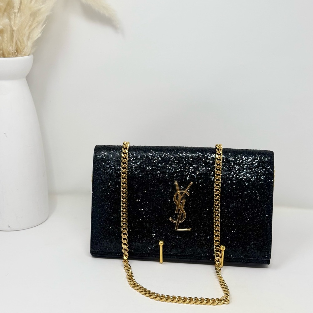 💯 Authentic YVES SAINT LAURENT Kate Monogramme Glitter Crossbody